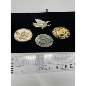 Vintage Eagle Belt Buckle Lot (4) Pewter & Metal – American Eagle Wildlife